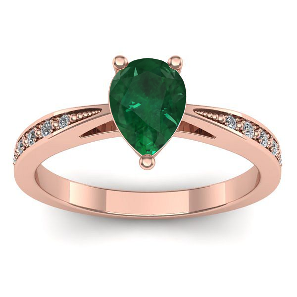 Inel de logodna cu smarald lacrima