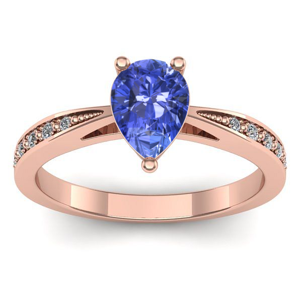 Inel logodna cu tanzanit lacrima