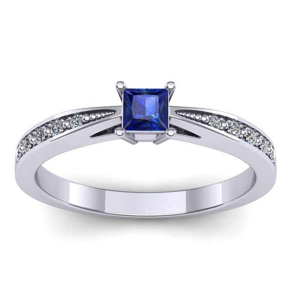 Inel de logodna cu safir patrat