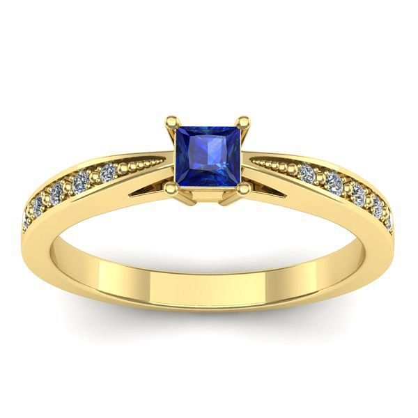 Inel de logodna cu safir patrat