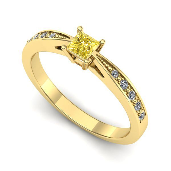 Inel din aur galben cu safir galben