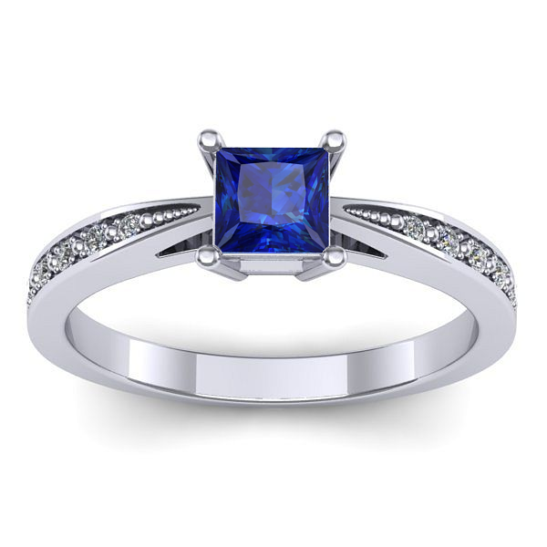 Inel de logodna cu safir patrat
