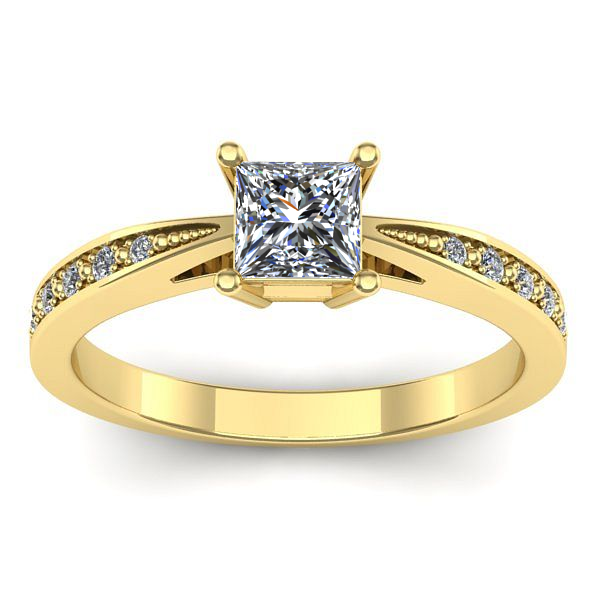 Inel de logodna cu diamant patrat