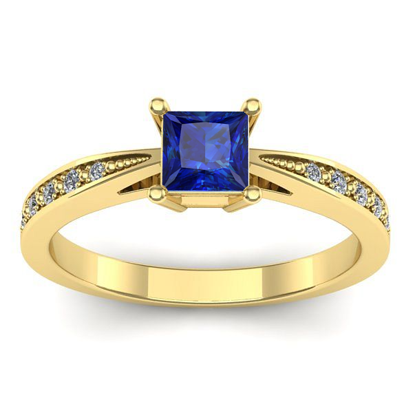 Inel cu safir patrat