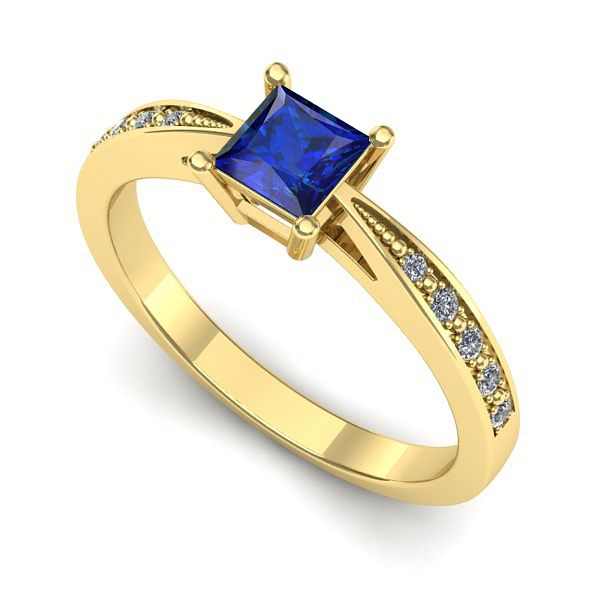 Inel din aur galben cu safir