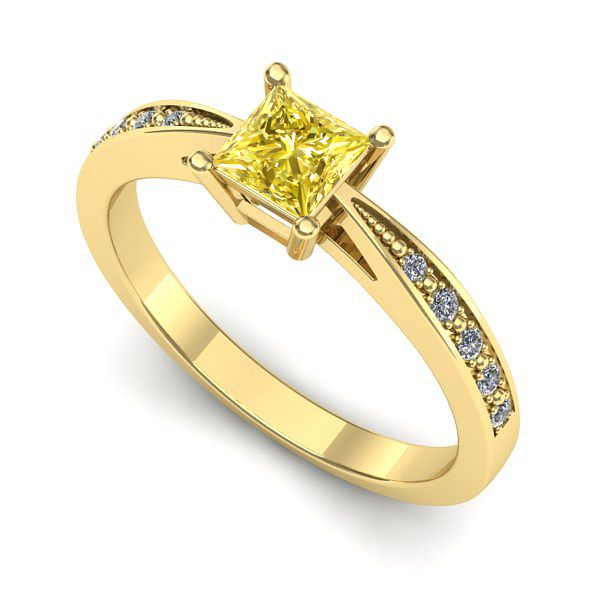 Inel de logodna din aur galben cu safir galben