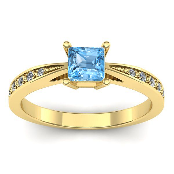 Inel de logodna cu topaz blue patrat