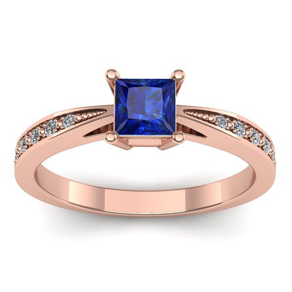 Inel cu safir patrat