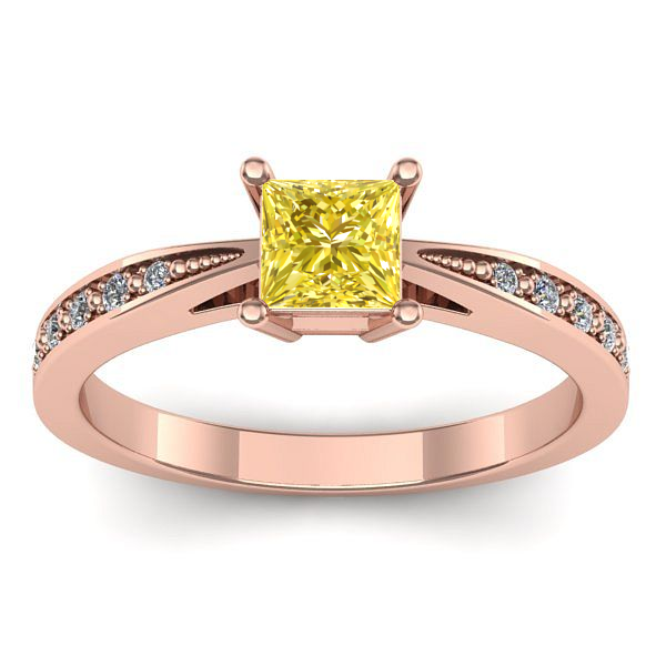 Inel cu safir galben patrat