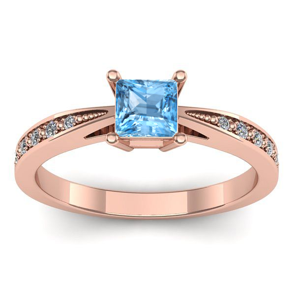 Inel de logodna cu topaz blue patrat