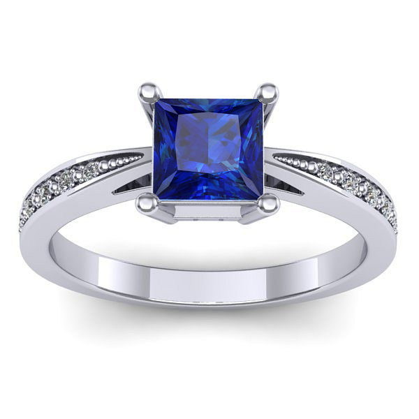 Inel cu safir patrat