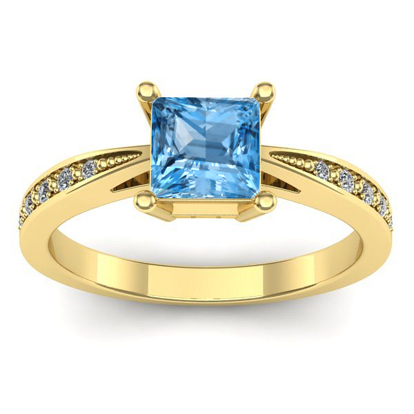 Inel cu topaz blue patrat