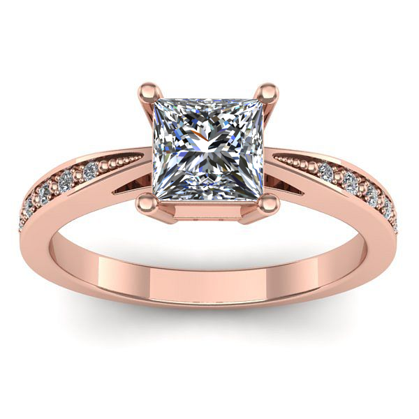 Inel cu diamant de laborator patrat