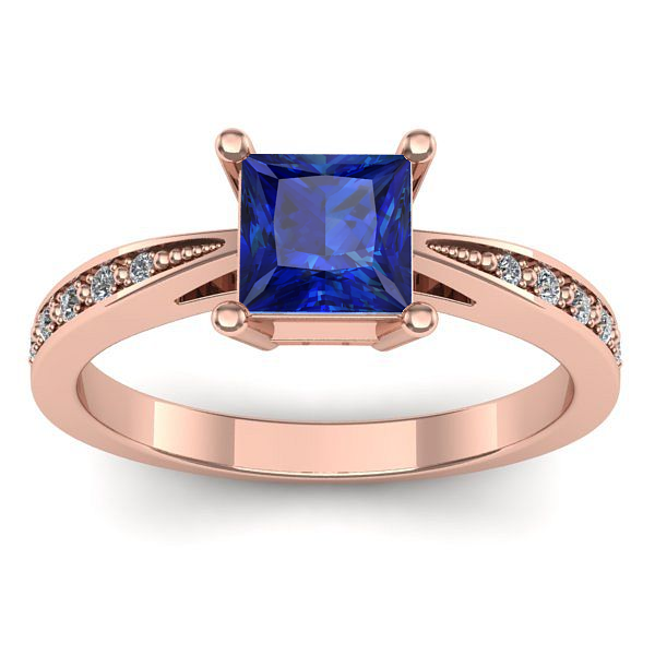 Inel logodna cu safir patrat