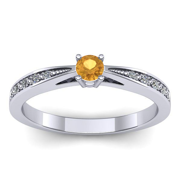 Inel de logodna cu citrin rotund