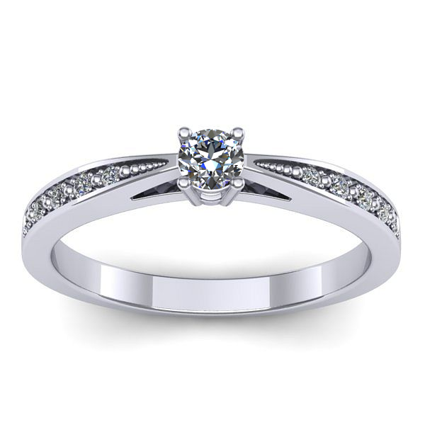 Inel de logodna cu safir alb rotund