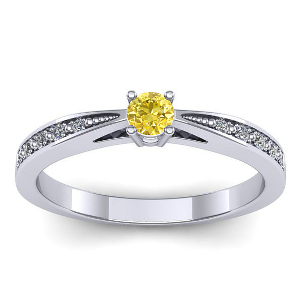 Inel de logodna cu safir galben rotund