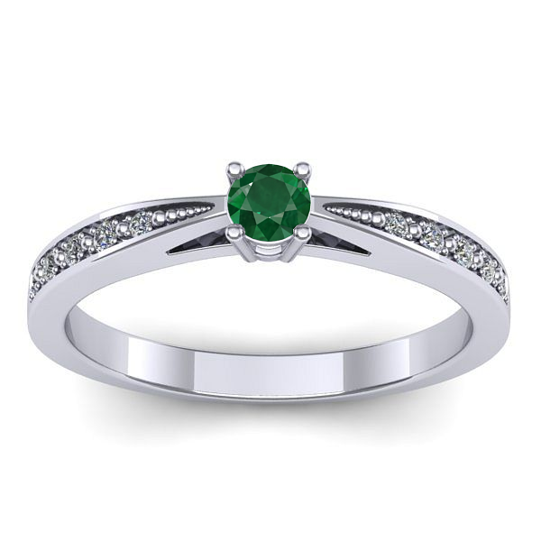 Inel cu smarald rotund