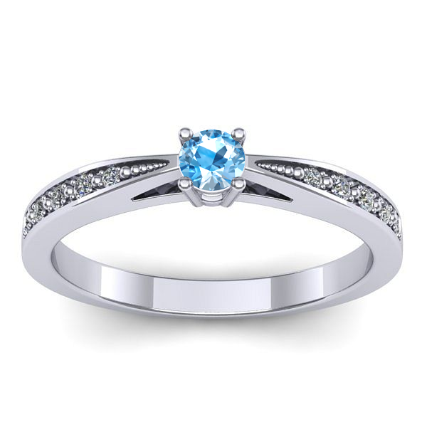 Inel logodna cu topaz blue rotund