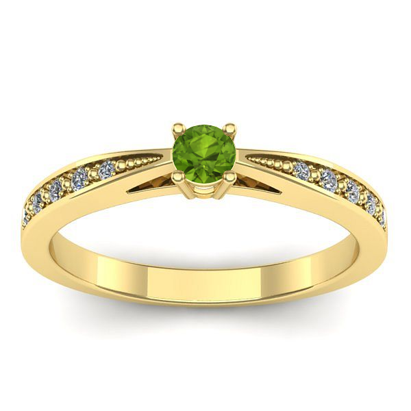 Inel cu peridot rotund