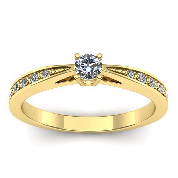 Inel cu safir alb rotund