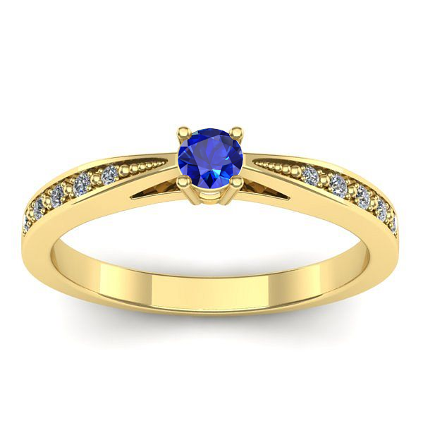 Inel logodna cu safir rotund