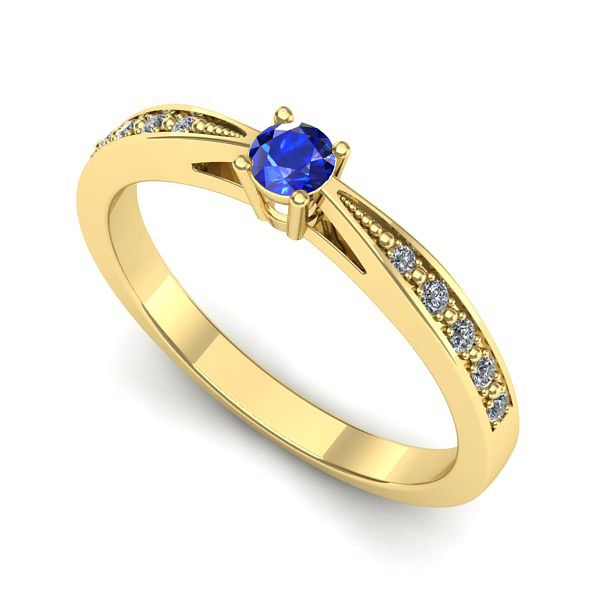 Inel din aur galben cu safir