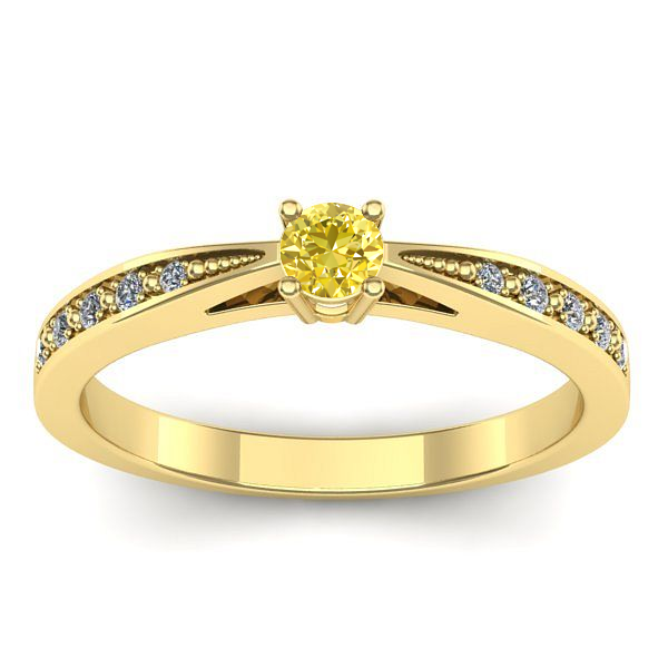 Inel logodna cu safir galben rotund