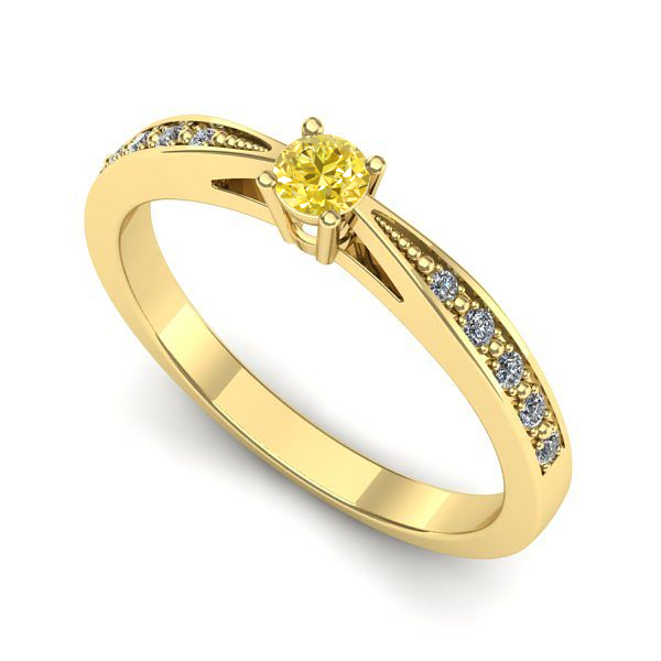 Inel de logodna din aur galben cu safir galben