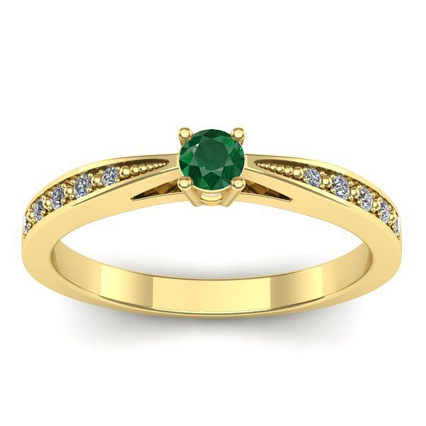 Inel cu smarald rotund