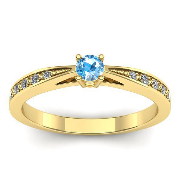 Inel cu topaz blue rotund