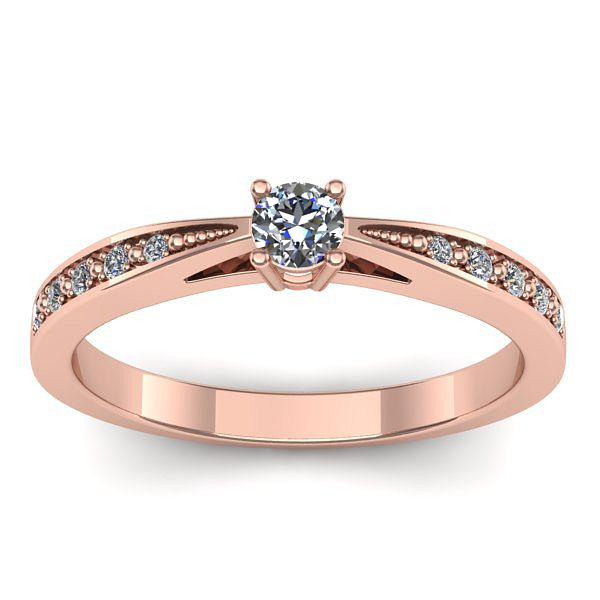 Inel cu diamant rotund