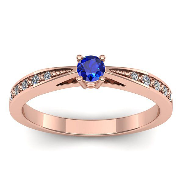 Inel logodna cu safir rotund