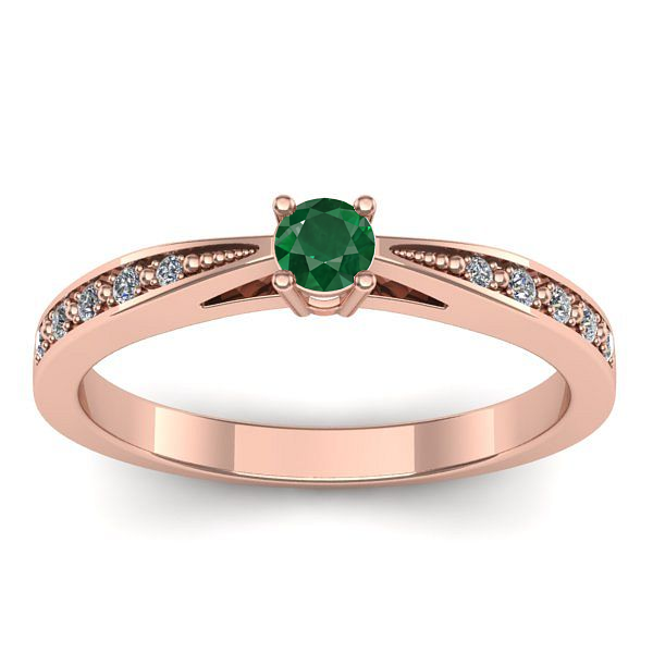 Inel cu smarald rotund