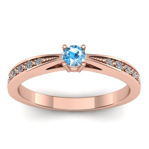 Inel de logodna cu topaz blue rotund