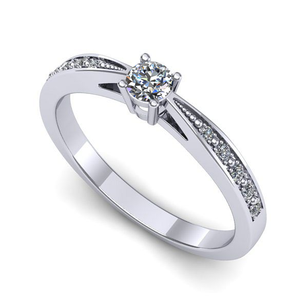 Inel de logodna din aur alb cu diamant