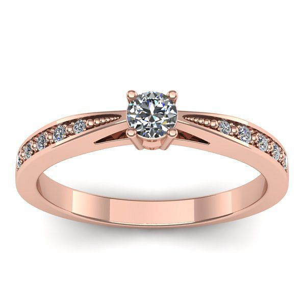 Inel de logodna cu diamant rotund