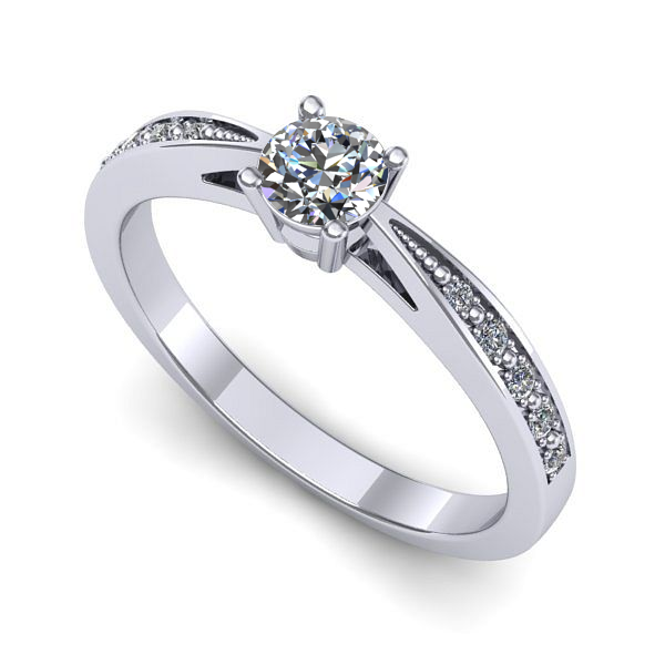 Inel de logodna din aur alb cu diamant