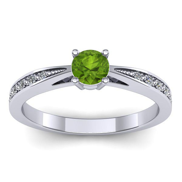 Inel logodna cu peridot rotund