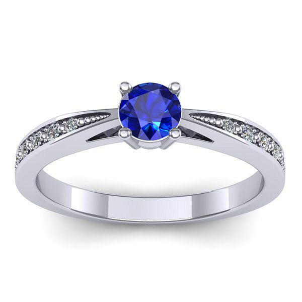 Inel de logodna cu safir rotund