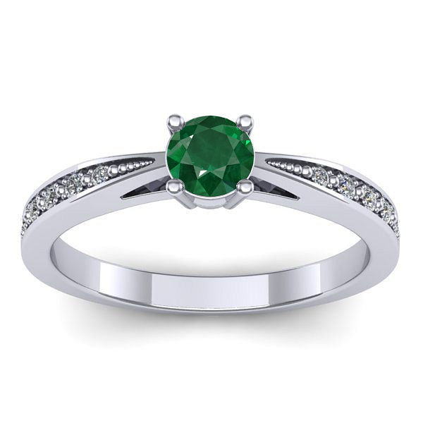 Inel cu smarald rotund