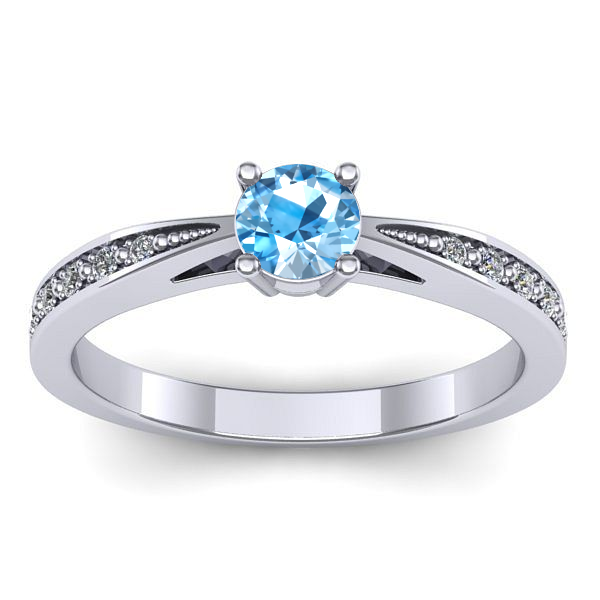 Inel logodna cu topaz blue rotund