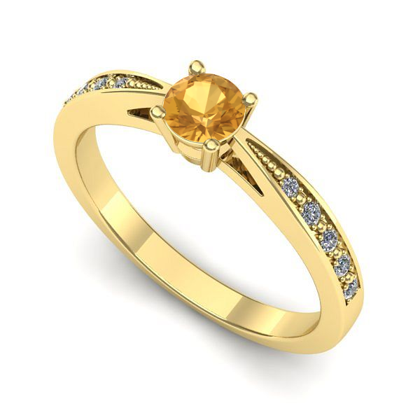Inel de logodna din aur galben cu citrin