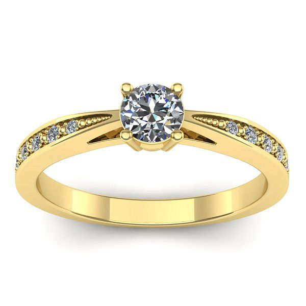 Inel cu diamant rotund