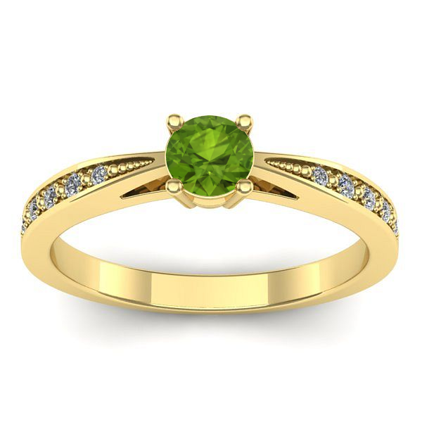 Inel cu peridot rotund