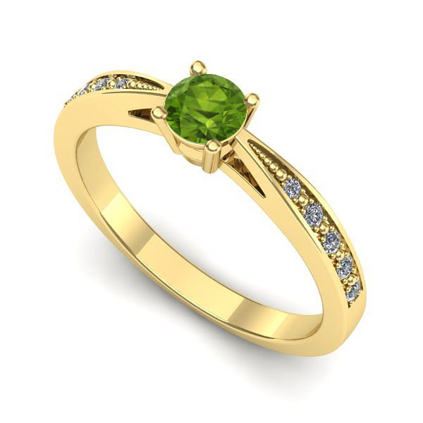 Inel de logodna din aur galben cu peridot