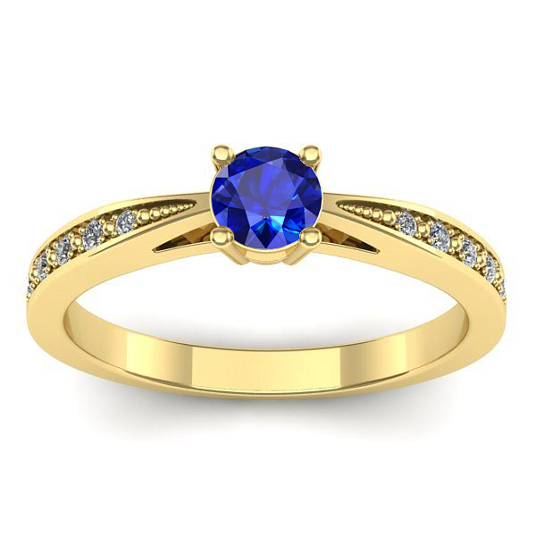 Inel logodna cu safir rotund