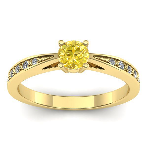 Inel de logodna cu safir galben rotund