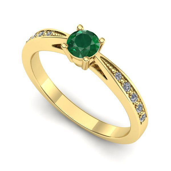 Inel din aur galben cu smarald