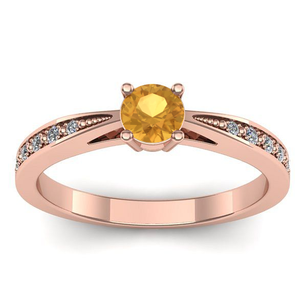 Inel de logodna cu citrin rotund